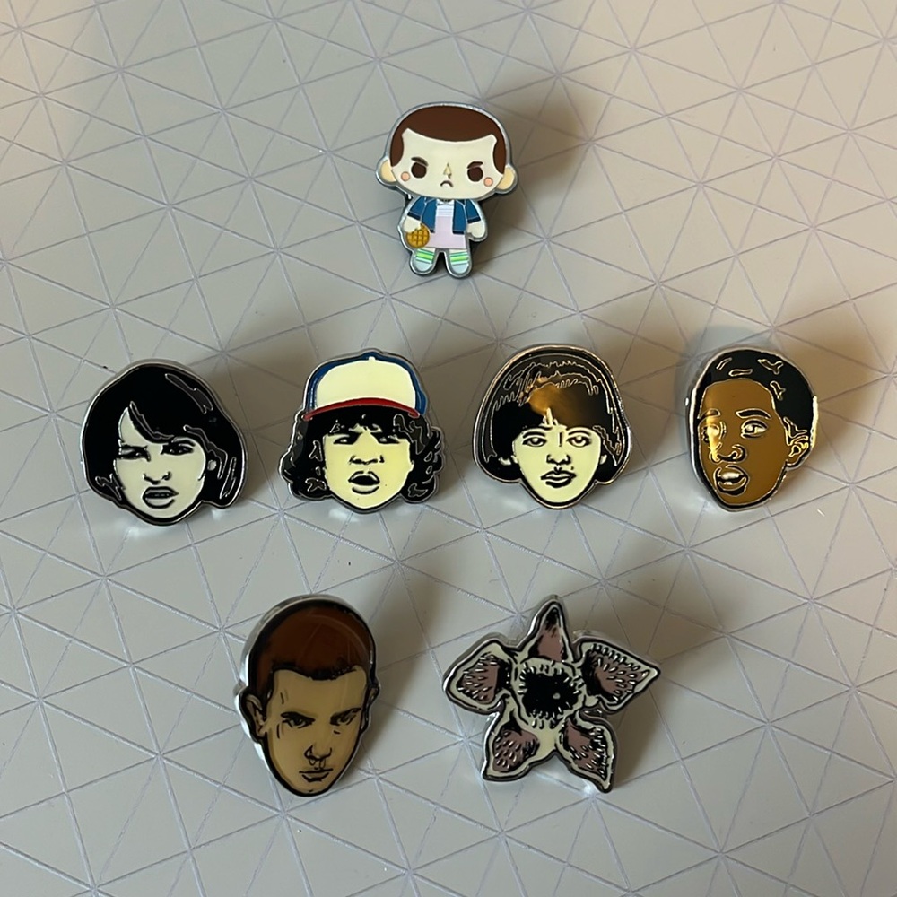 Set of 7 Loungefly Stranger Things Pins